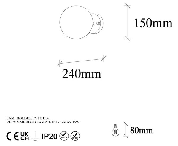 Lampada da parete color ottone ø 15 cm Atmaca – Opviq lights