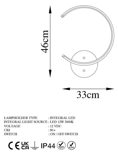 Lampada da parete a LED nera ø 10 cm Moon - Opviq lights