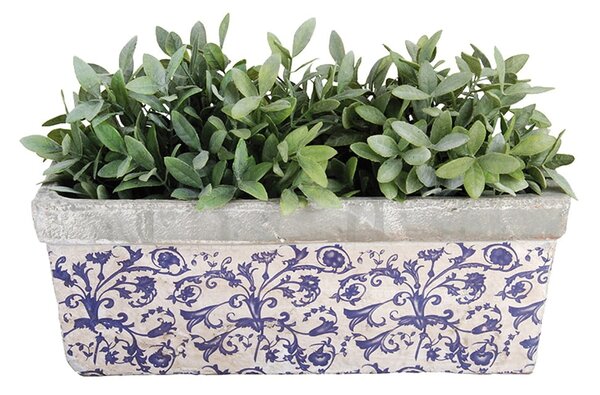 Cassapanca in ceramica blu e bianca - Esschert Design