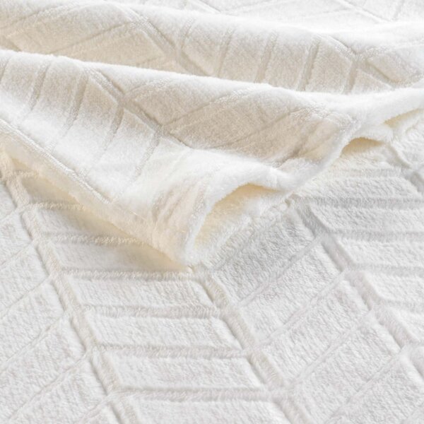 Copriletto in microflanella crema 180x220 cm Arya - douceur d'intérieur