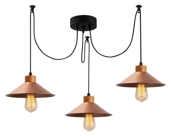 Lampadario color rame con paralume in metallo ø 114 cm Manavgat – Opviq lights