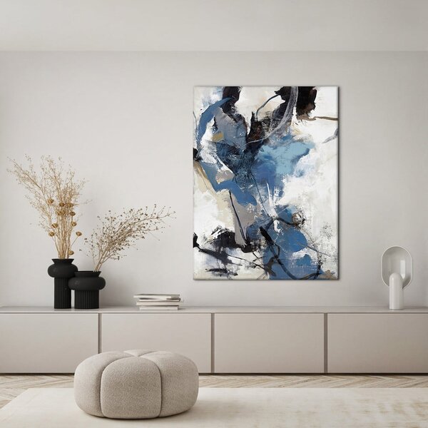 Obraz s ručně malovanými prvky 90x120 cm Blue Vibes – Malerifabrikken