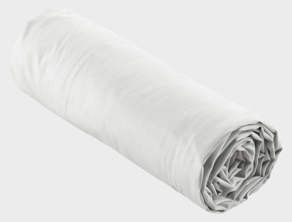 Lenzuolo in percalle di cotone elasticizzato bianco 180x200 cm Percaline - douceur d'intérieur