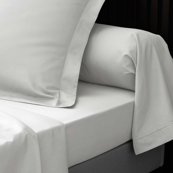 Lenzuolo in percalle di cotone elasticizzato bianco 180x200 cm Percaline - douceur d'intérieur