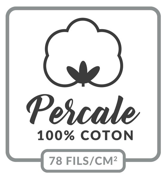 Lenzuolo verde in percalle di cotone elasticizzato 160x200 cm Percaline - douceur d'intérieur