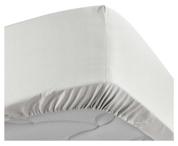 Lenzuolo in percalle di cotone elasticizzato bianco 180x200 cm Percaline - douceur d'intérieur