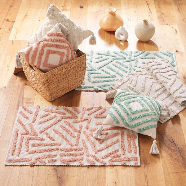 Tappeto lavabile in menta-crema 60x90 cm Athena - douceur d'intérieur