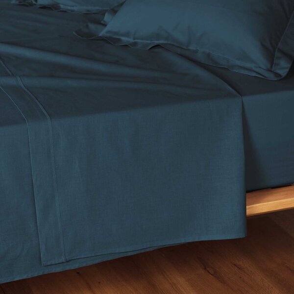 Lenzuolo con angoli blu in cotone 240x300 cm Lina – douceur d'intérieur