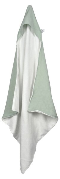 Asciugamano in mussola verde con cappuccio 75x75 cm - Bébé Douceur