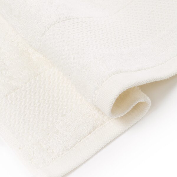 Asciugamano Con Ospite In Cotone Bamboo Standard Primanatura Tinta Unita Panna Caleffi
