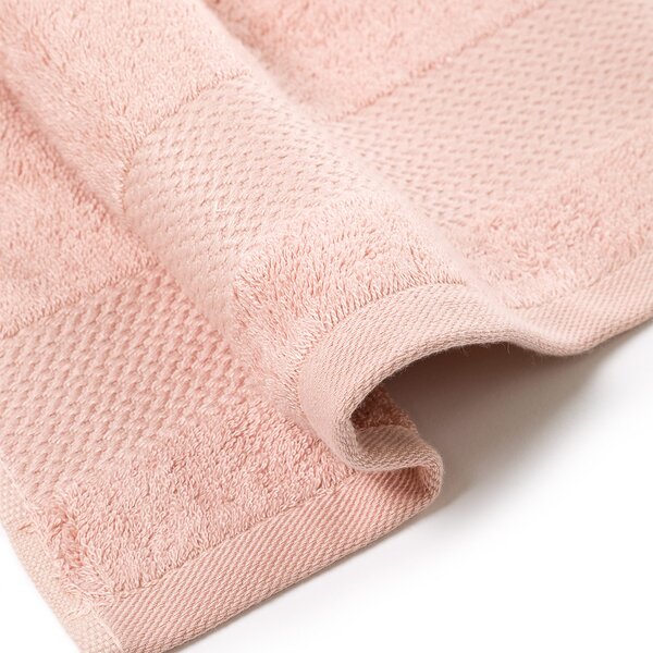 Asciugamano Con Ospite In Cotone Bamboo Standard Primanatura Tinta Unita Rosa Caleffi
