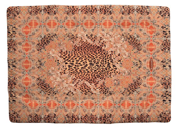 Plaid Scaldotto In Cotone Pantherè CM. 130X170 Caleffi Precious Arancio Caleffi