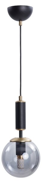 Lampada a sospensione grigio-nera con paralume in vetro ø 15 cm Hector - Squid Lighting