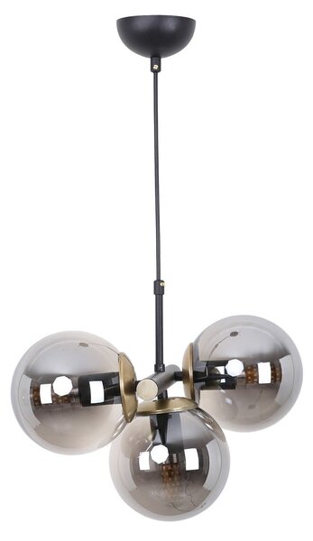 Lampada a sospensione grigio-nera con paralume in vetro ø 15 cm Cascade - Squid Lighting