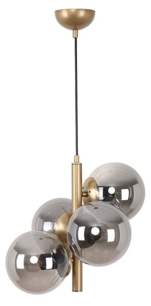 Lampada a sospensione con paralume in vetro grigio-oro ø 15 cm Forte - Squid Lighting