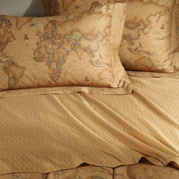 Completo Lenzuola In Raso Di Cotone Geo Classic Matrimoniale Alviero Martini 1A Classe Geo Caleffi