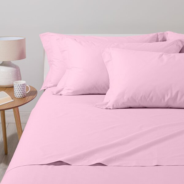 Completo Lenzuola In Cotone Cotone Tinta Unita Matrimoniale Caleffi Tinta Unita Pink Caleffi