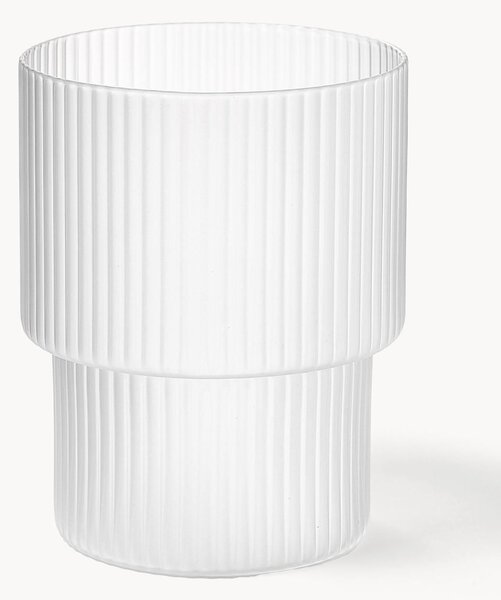 Set di 4 bicchieri per acqua in vetro soffiato con scanalatura in rilievo Ripple
