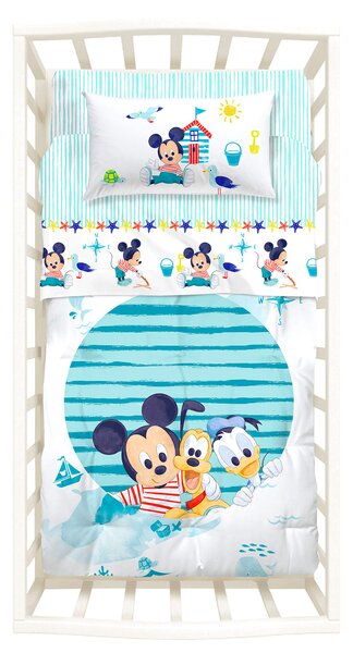 Trapunta Con Paracolpi In Cotone Mickey&Pluto Baby Disney Caleffi