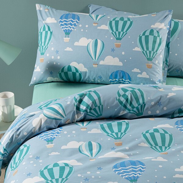 Copripiumino Con Federe In Cotone Star Singolo Caleffi Kids Ragazzo Cielo Caleffi