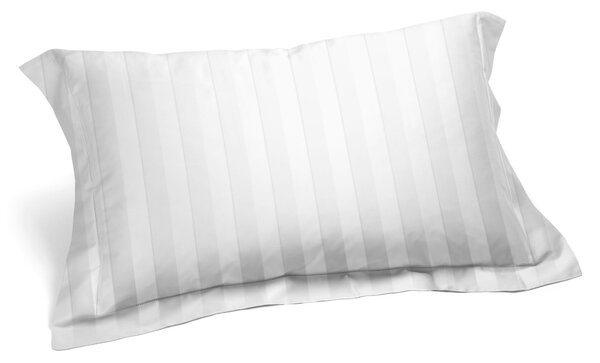 Coppia Federe In Raso Di Cotone Raso Rigato CM. 50x80 Hotellerie Tinta Unita Bianco Caleffi