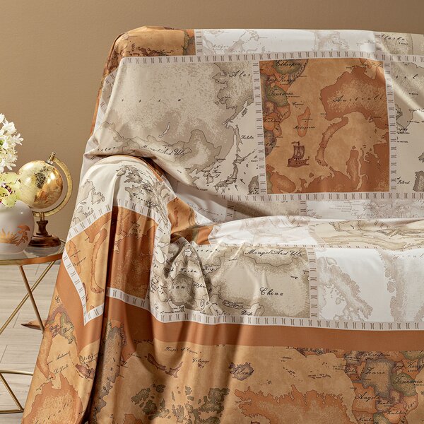 Telo Arredo Copridivano Grandecor In Raso Di Cotone Geo Patch Matrimoniale Alviero Martini 1A Classe Geo Caleffi