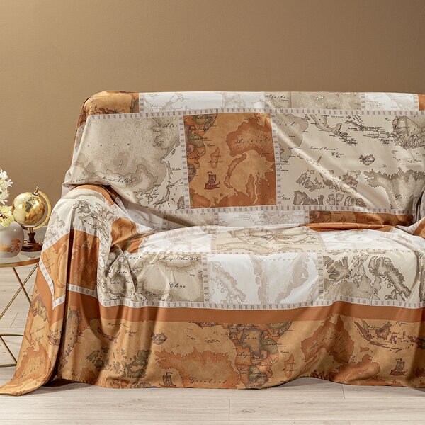 Telo Arredo Copridivano Grandecor In Raso Di Cotone Geo Patch Matrimoniale Alviero Martini 1A Classe Geo Caleffi