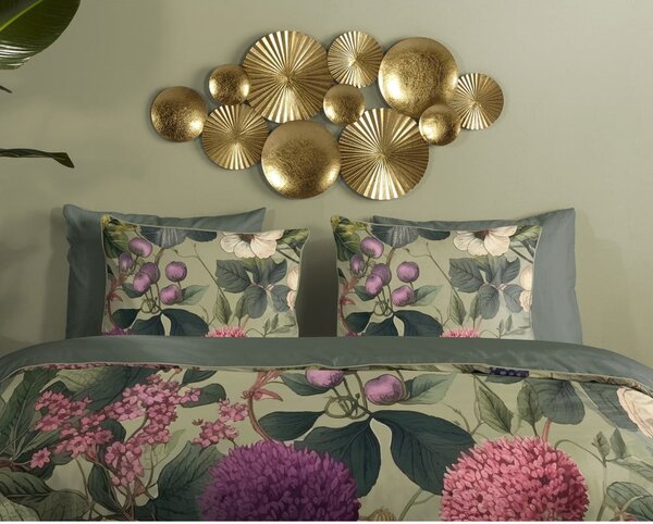 Set copripiumino e federa color kaki in raso di cotone per letto singolo ed esteso 140x220 cm Onaz – Descanso