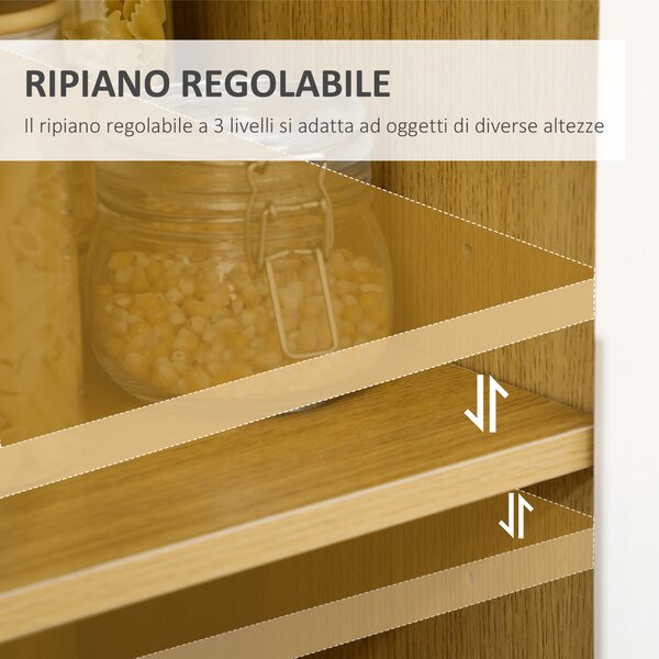 HOMCOM Mobiletto per Microonde con Foro Passacavi, Due Armadietti e Un Cassetto, 90x40x98.5cm, Bianco e Color Legno | Aosom Italy