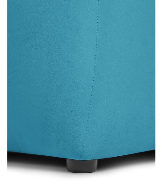 Divano angolare turchese (con penisola a destra e chaise lounge) con rivestimento in velluto Cube – Bonami Selection