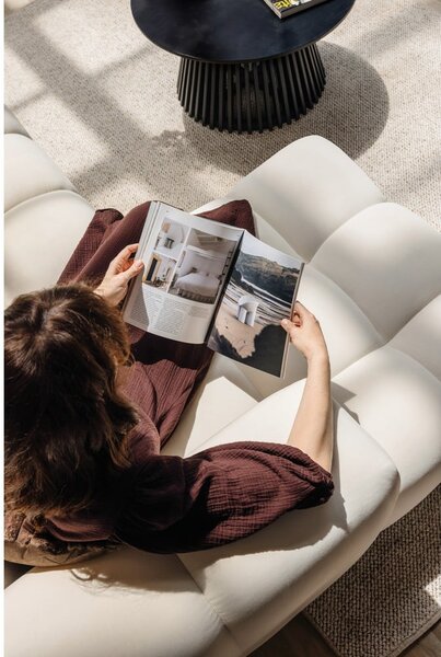 Divano angolare color terracotta (con penisola a destra e chaise lounge) con rivestimento in velluto Cube – Bonami Selection