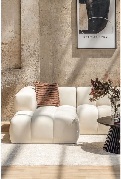 Divano angolare color terracotta (con penisola a destra e chaise lounge) con rivestimento in velluto Cube – Bonami Selection