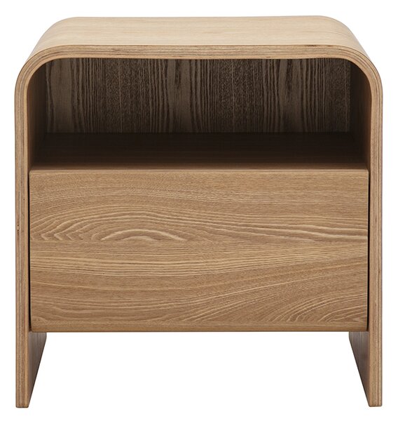 Comodino con cassetto in legno chiaro frassino KYLIA