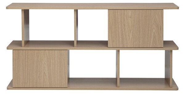 Libreria bassa con vani contenitori finitura legno chiaro rovere L140 cm JANICE