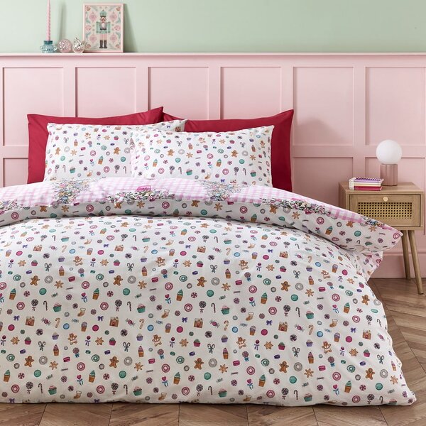 Set copripiumino e federa rosa per letto singolo 135x200 cm Sweets and Treats – Catherine Lansfield