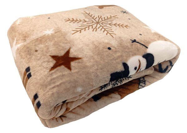 Coperta marrone in micropile a tema natalizio 150x200 cm Nordic Fairytale – My House