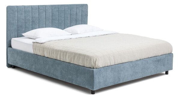 Letto matrimoniale imbottito blu con contenitore con rete inclusa 180x200 cm Myra Slim Line – Bonami Selection