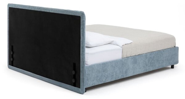 Letto matrimoniale imbottito blu con contenitore con rete inclusa 180x200 cm Myra Slim Line – Bonami Selection
