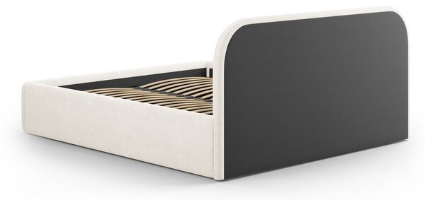 Letto matrimoniale imbottito avorio con contenitore con rete inclusa 140x200 cm Juno – Windsor & Co Sofas