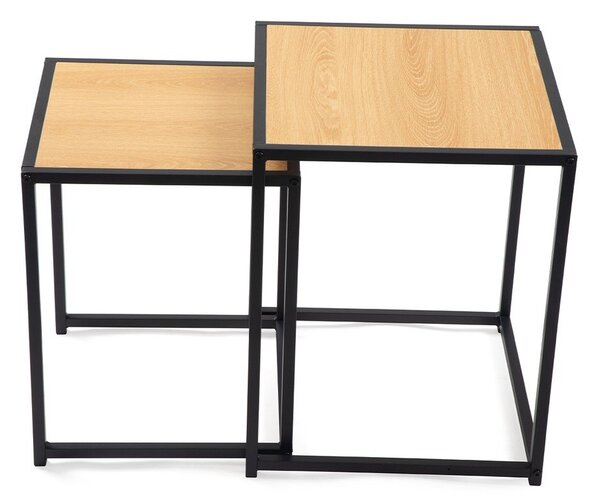 Set di tavolini con effetto rovere 2 pz 38x38 cm Noah – Bonami Essentials