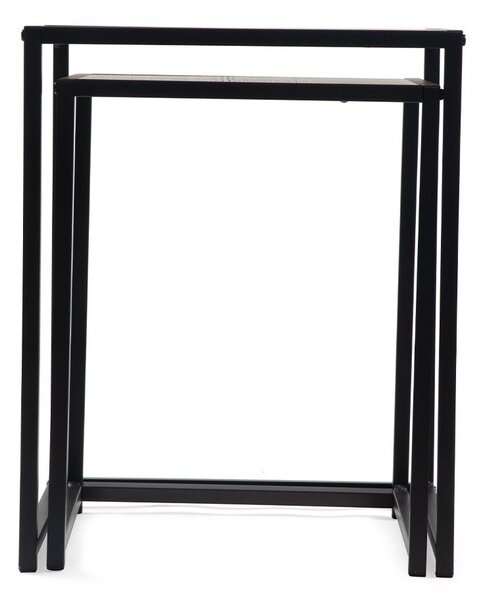 Set di tavolini con effetto rovere 2 pz 38x38 cm Noah – Bonami Essentials