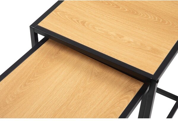 Set di tavolini con effetto rovere 2 pz 38x38 cm Noah – Bonami Essentials