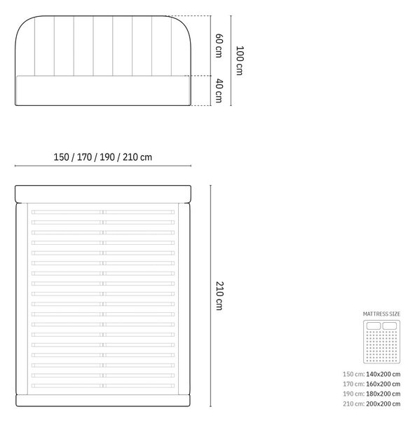 Letto matrimoniale imbottito color crema con contenitore con rete inclusa 160x200 cm Juno – Windsor & Co Sofas