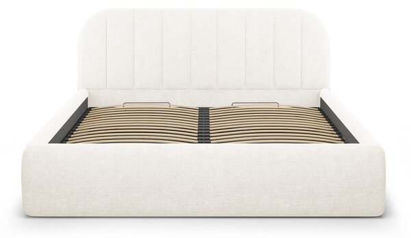 Letto matrimoniale imbottito avorio con contenitore con rete inclusa 140x200 cm Juno – Windsor & Co Sofas