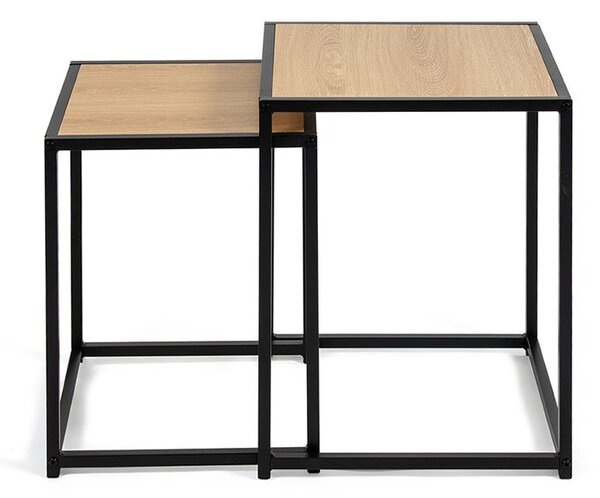 Set di tavolini con effetto rovere 2 pz 38x38 cm Noah – Bonami Essentials
