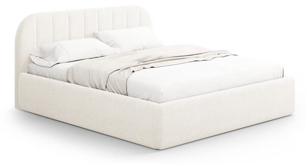 Letto matrimoniale imbottito avorio con contenitore con rete inclusa 140x200 cm Juno – Windsor & Co Sofas