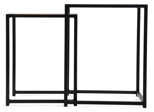 Set di tavolini con effetto rovere 2 pz 38x38 cm Noah – Bonami Essentials