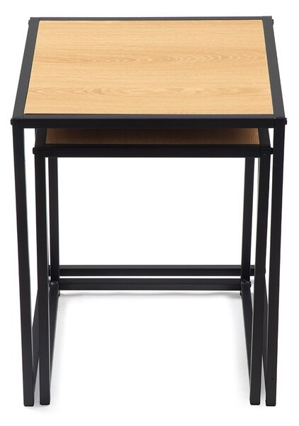 Set di tavolini con effetto rovere 2 pz 38x38 cm Noah – Bonami Essentials