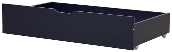 Set di 2 cassetti portaoggetti per letto Scatole sottoletto in legno massello blu navy con ruote Beliani