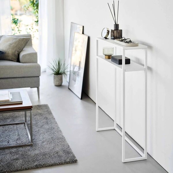 Tavolo consolle bianco in metallo 18x60 cm Tower – YAMAZAKI